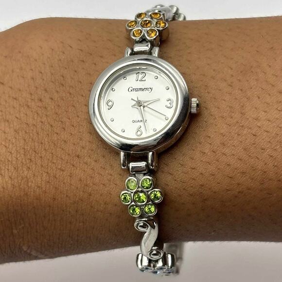 Silver Floral Gramercy Watch - Picture 1 of 6